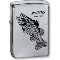 Зажигалка ZIPPO Black Bass Brushed Chrome, латунь с никеле-хром. покрыт., серебр., матов., 36х56х12мм купить в Калуге