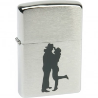 Зажигалка ZIPPO Cowboy Couple Brushed Chrome, латунь, ник.-хром. покр., серебр., матов., 36х56х12 мм купить в Калуге