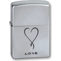 Зажигалка ZIPPO Love Satin Chrome, латунь с никеле-хромовым покрыт., серебр., матовая, 36х56х12 мм купить в Калуге