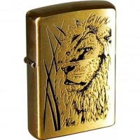 Зажигалка ZIPPO Proud Lion Brushed Brass, латунь, золотистый, матовая, 36х56х12 мм купить в Калуге