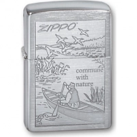 Зажигалка ZIPPO Row Boat Brushed Chrome, латунь с никеле-хром.покрыт., серебр., матов., 36х56х12 мм купить в Калуге