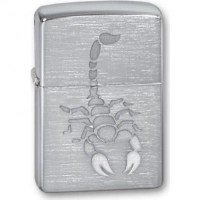 Зажигалка ZIPPO Scorpion Brushed Chrome, латунь с никеле-хром.покрыт., серебр., матов., 36х56х12 мм купить в Калуге