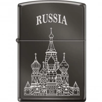 Зажигалка ZIPPO Собор Василия Блаженного, с покрытием Black Ice®, латунь/сталь , чёрная, 36x12x56 мм купить в Калуге